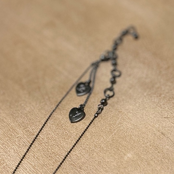 Betsey Johnson Black Heart Necklace - Picture 2 of 4